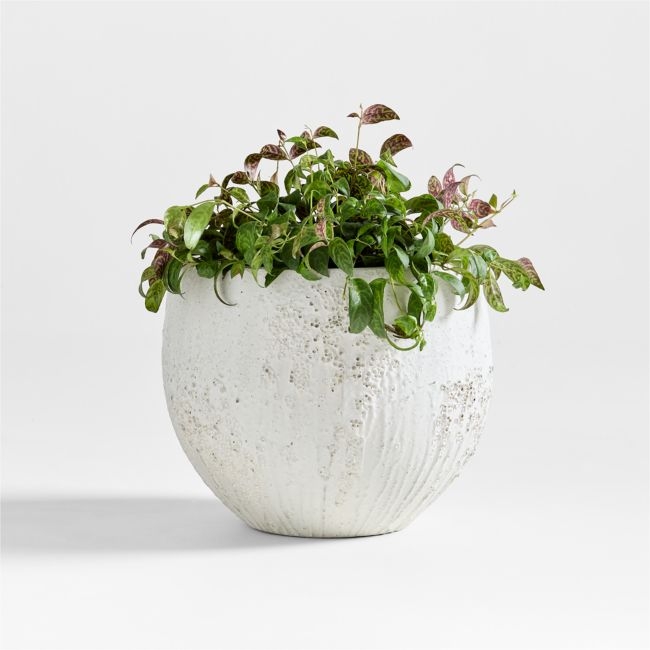 Messina White Textured Indoor/Outdoor Planter 15.7"x15.7" - Image 0