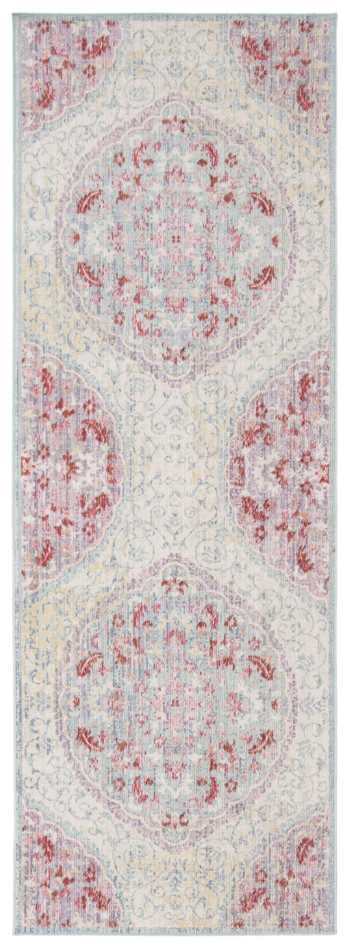 Arlo Home Woven Area Rug, WDS335P, Light Grey/Blue,  3' X 8' - Image 0