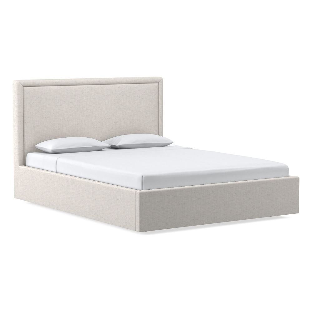Emmett Border Tufting Low Profile Bed, Full, PCL, White, No-Show Leg - Image 0