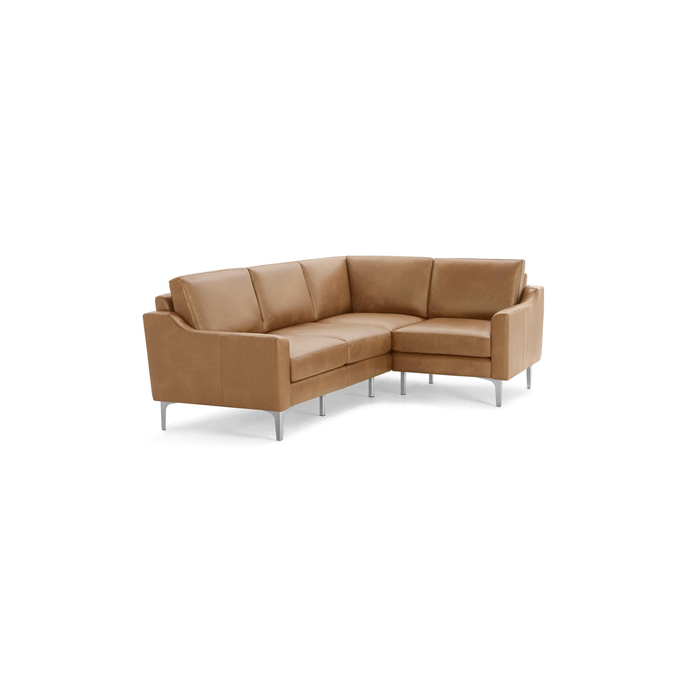 Nomad Leather 4-Seat Corner Sectional in Camel - Image 0