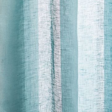 Sheer European Flax Linen Curtain, Silver Mist, 48"x108" - Image 1