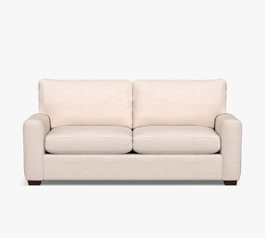 Pearce Modern Square Arm Upholstered Grand Sofa 84" Down Blend Wrapped Cushions, Chenille Basketweave Charcoal - Image 2