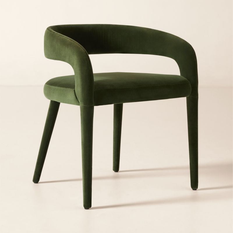 Lisette Forest Green Velvet Dining Armchair - Image 0