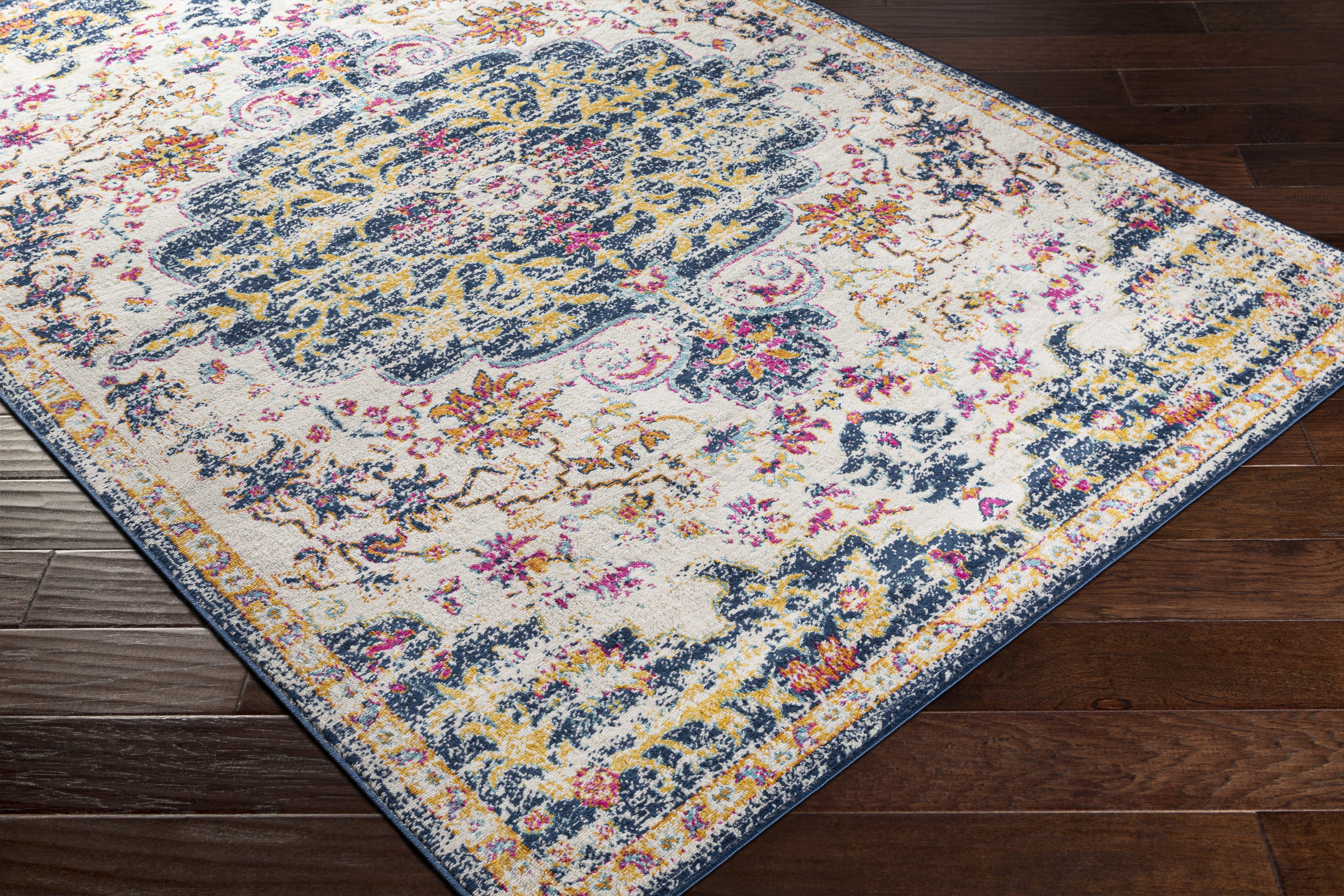 Floransa Blue Indoor 7'10" x 10' Machine Woven Rug - Image 6