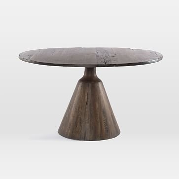 Reclaimed Wood Pedestal Dining Table, Round, 54" - Image 0