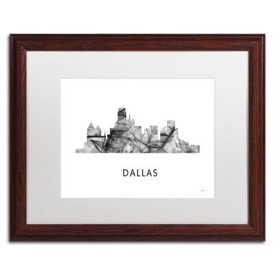 Dallas Texas Skyline WB-BW by Marlene Watson - Picture Frame Graphic Art on Canvas - Image 0