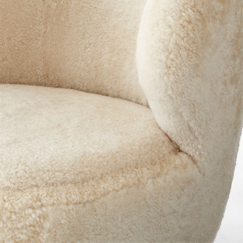 Nadine Shearling Accent Chair with Marble Legs by goop - Image 10