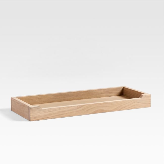 Batten Flat White Oak Wall Shelf - Image 1