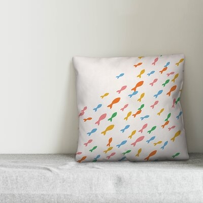 Colorful School of Fish Throw Pillow - Image 0