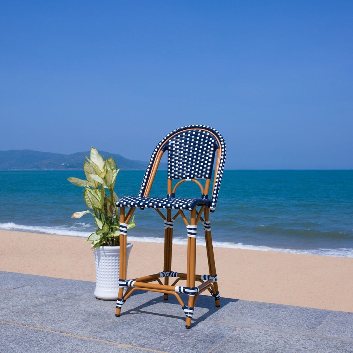 California Counter Stool - Navy/White - Safavieh - Image 9