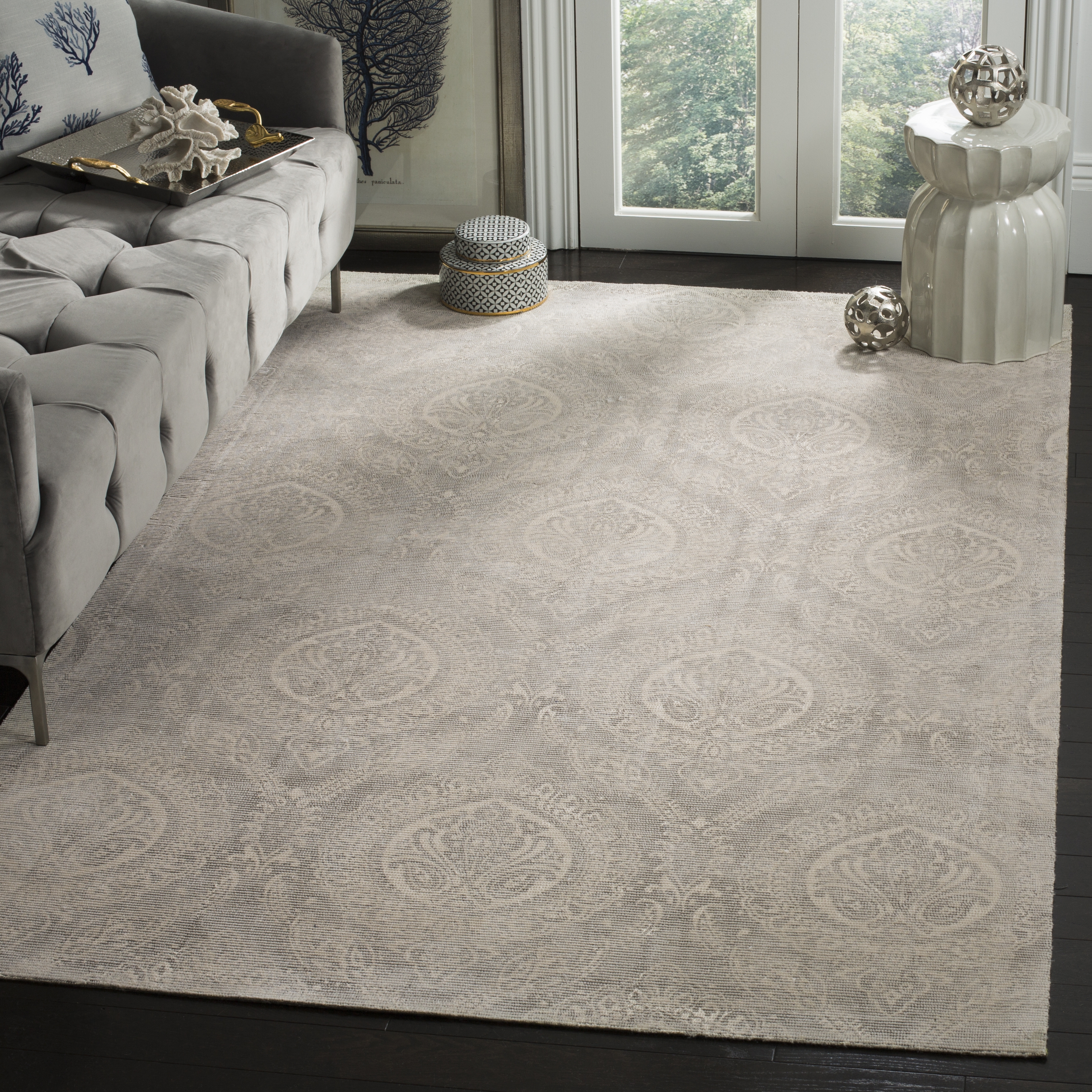 Arlo Home Hand Loomed Area Rug, MRB405E, Taupe/Ivory,  6' X 9' - Image 1
