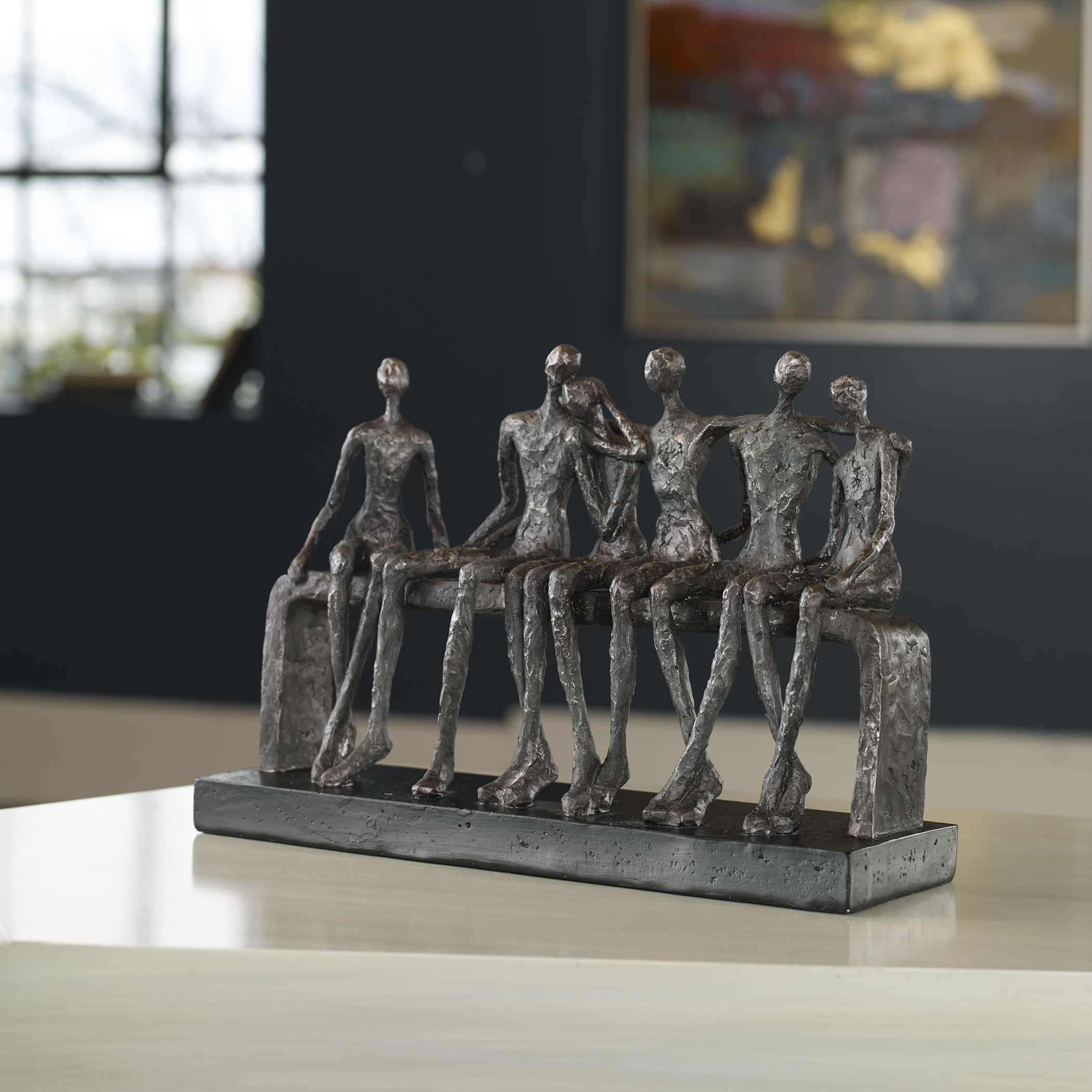 Camaraderie Aged Silver Figurine - Image 2