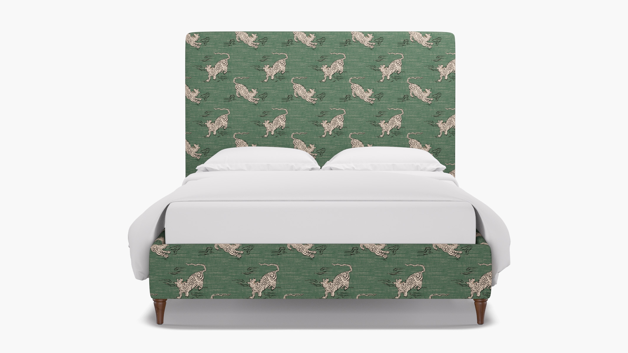 Classic Bed, Emerald Tigresse, Walnut Decorative Tapered Leg, Twin - Image 0