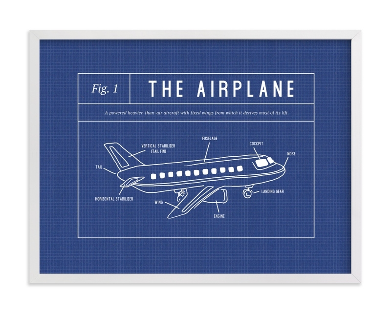 Airplane Blueprint Limited Edition Children's Art Print - Image 0