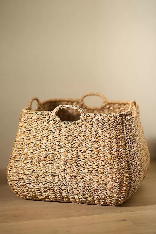 Braided Seagrass Four-Handled Basket - Image 0