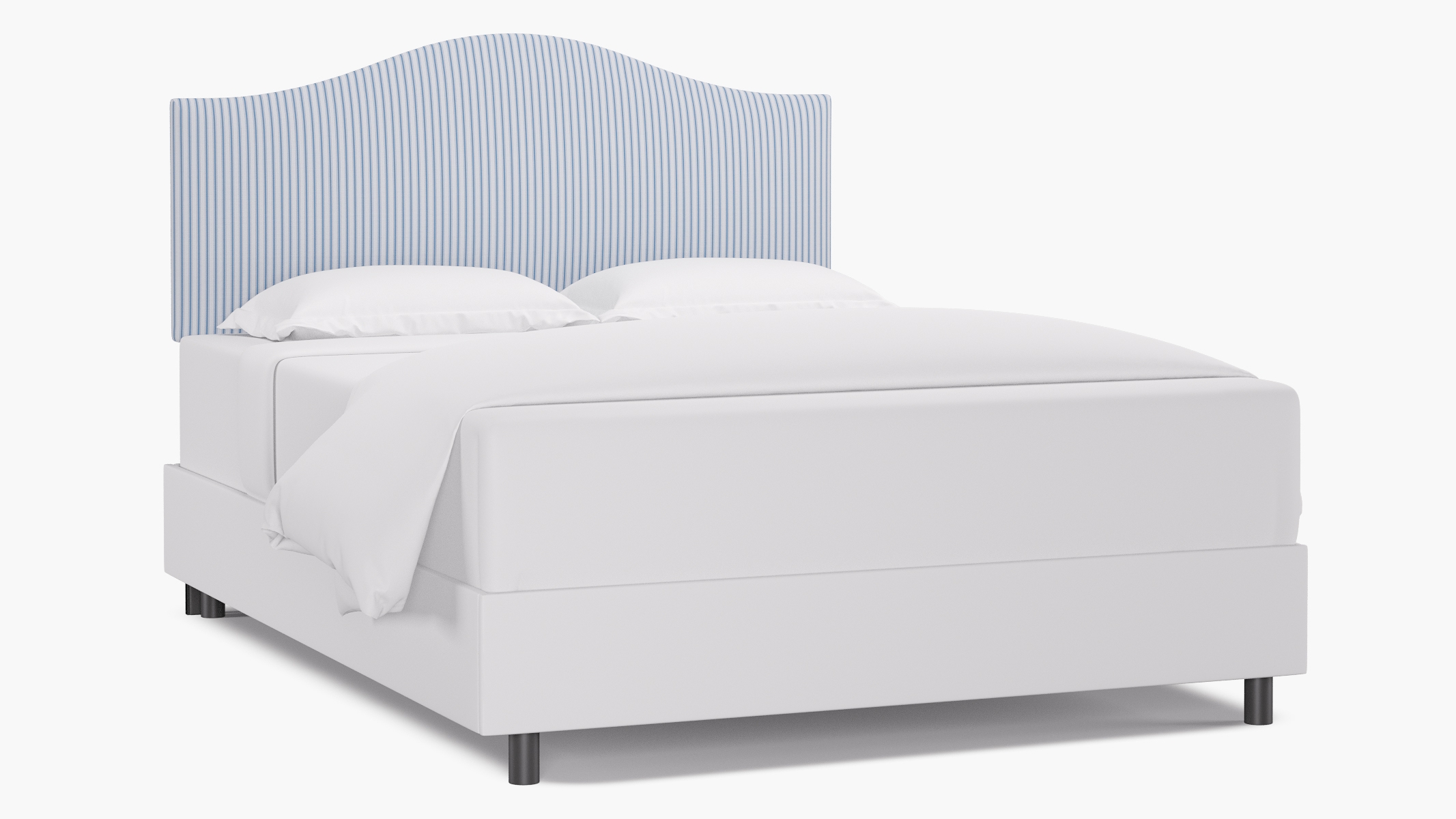 Camelback Headboard, Cornflower Classic Ticking Stripe, Queen - Image 0