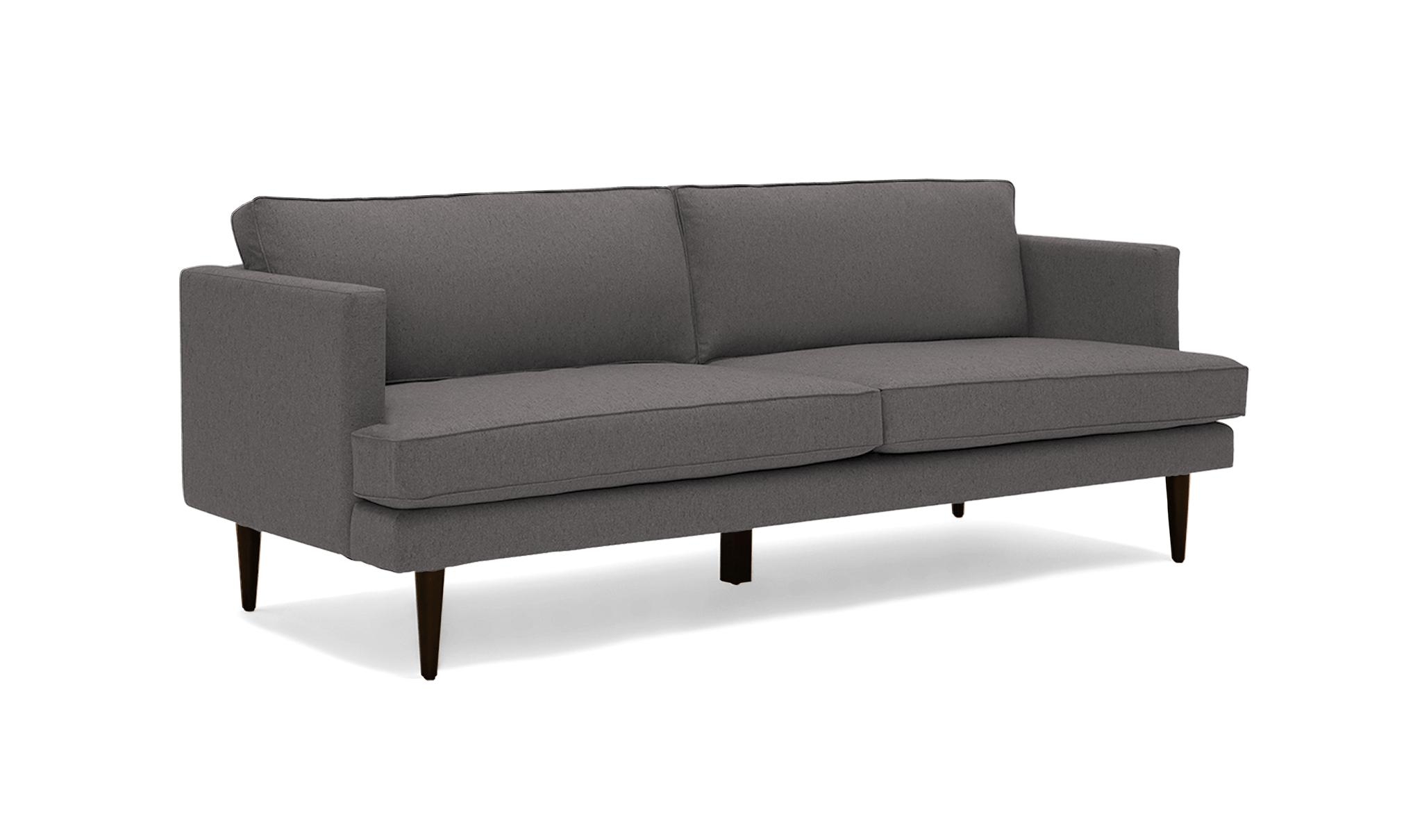Gray Preston Mid Century Modern 86" Sofa - Taylor Felt Grey - Mocha - Image 1