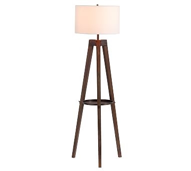 Miles Tripod Wood Floor Lamp, Walnut/Bronze - Image 0