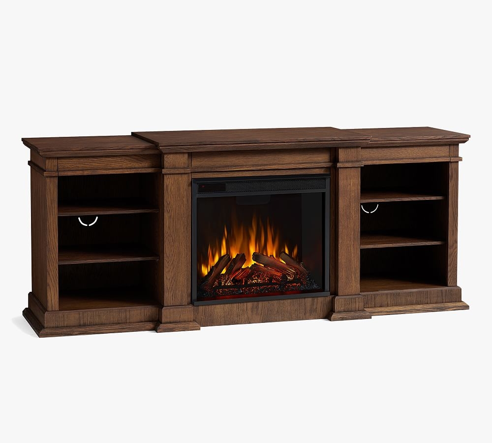 Lori Electric Fireplace, Brown Oak - Image 0