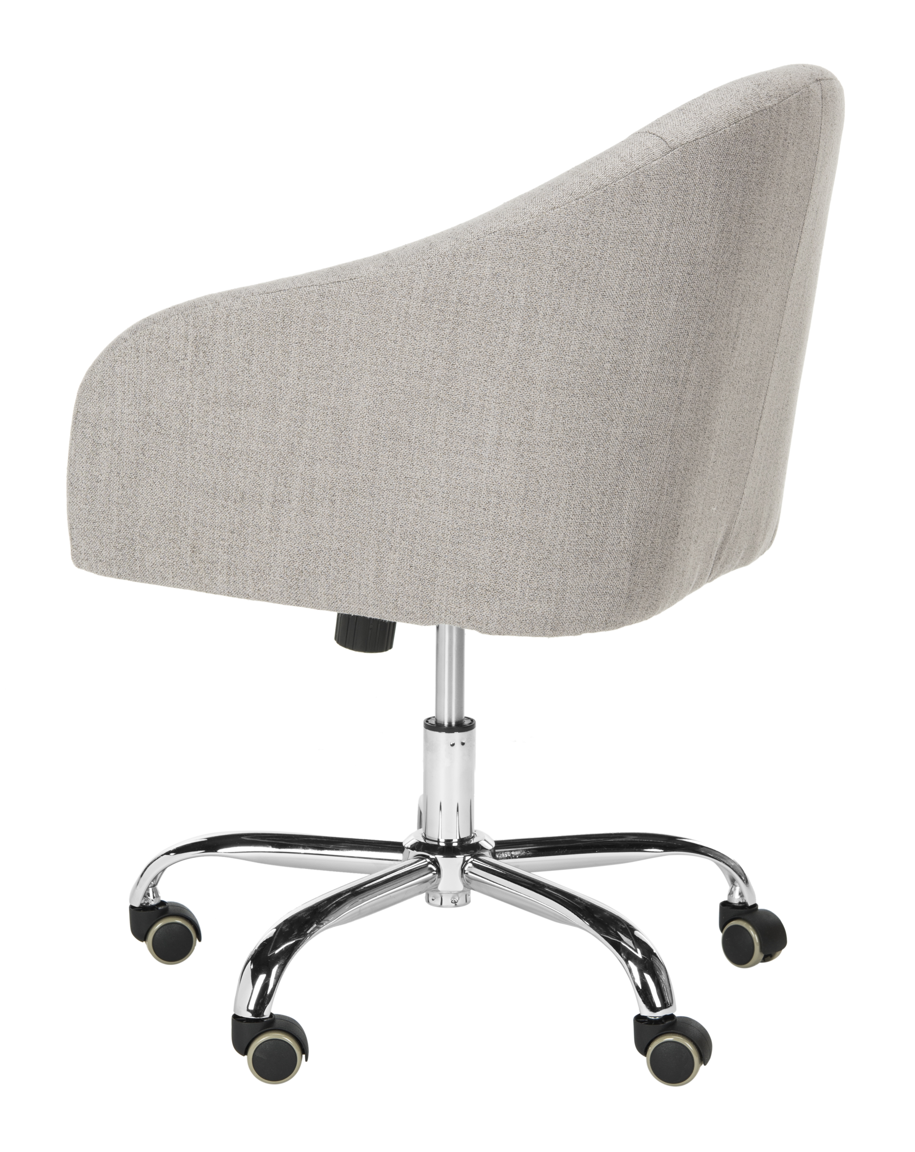 Amy Tufted Linen Chrome Leg Swivel Office Chair - Grey/Chrome - Arlo Home - Image 4