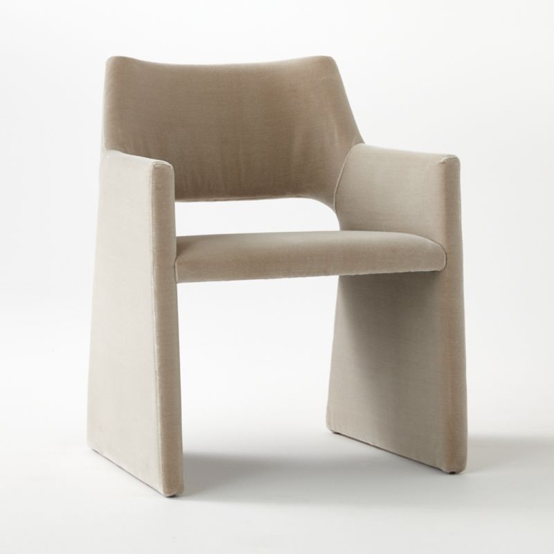 Foley Faux Mohair Grey Dining Armchair Set of 4 - Image 6