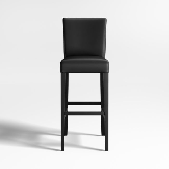 Lowe Onyx Leather Bar Stool with Ebony Wood Legs - Image 0