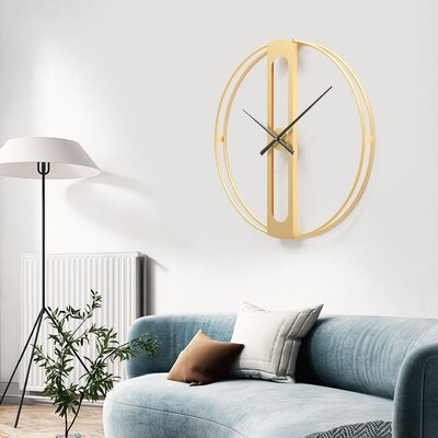 20 Inch Modern 3D Wall Clocks, Minimalist Large Oversized, Gold Skeleton, Silent Non-Ticking, Great For Living Rooms, Lounges, Kitchens - Image 0