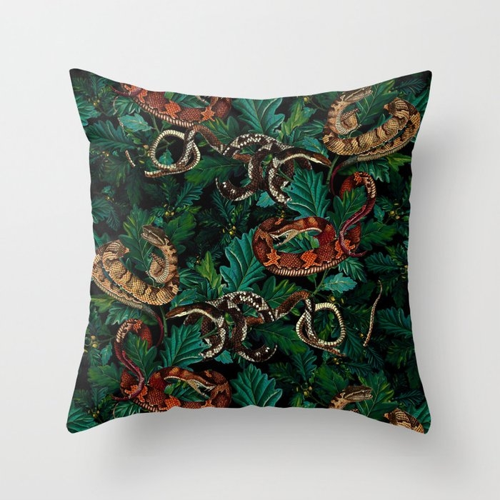 Dangers In The Forest Throw Pillow by Burcu Korkmazyurek - Cover (20" x 20") With Pillow Insert - Outdoor Pillow - Image 0