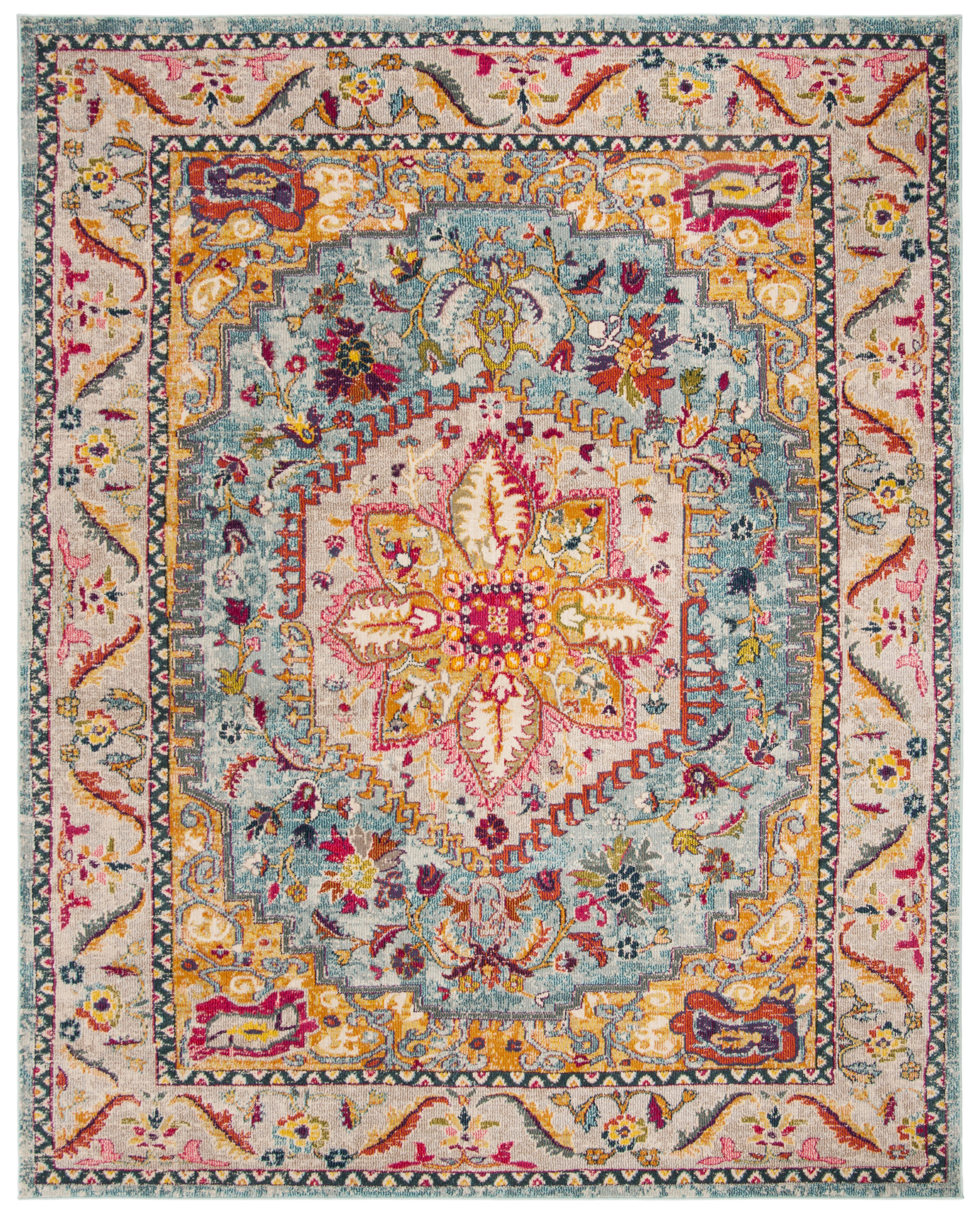 Arlo Home Woven Area Rug, PHX153K, Turquoise/Beige,  9' X 12' - Image 0