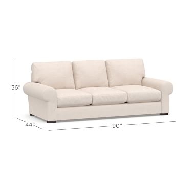 Turner Roll Arm Upholstered Grand Sofa 3X3 107", Down Blend Wrapped Cushions, Performance Boucle Oatmeal - Image 4