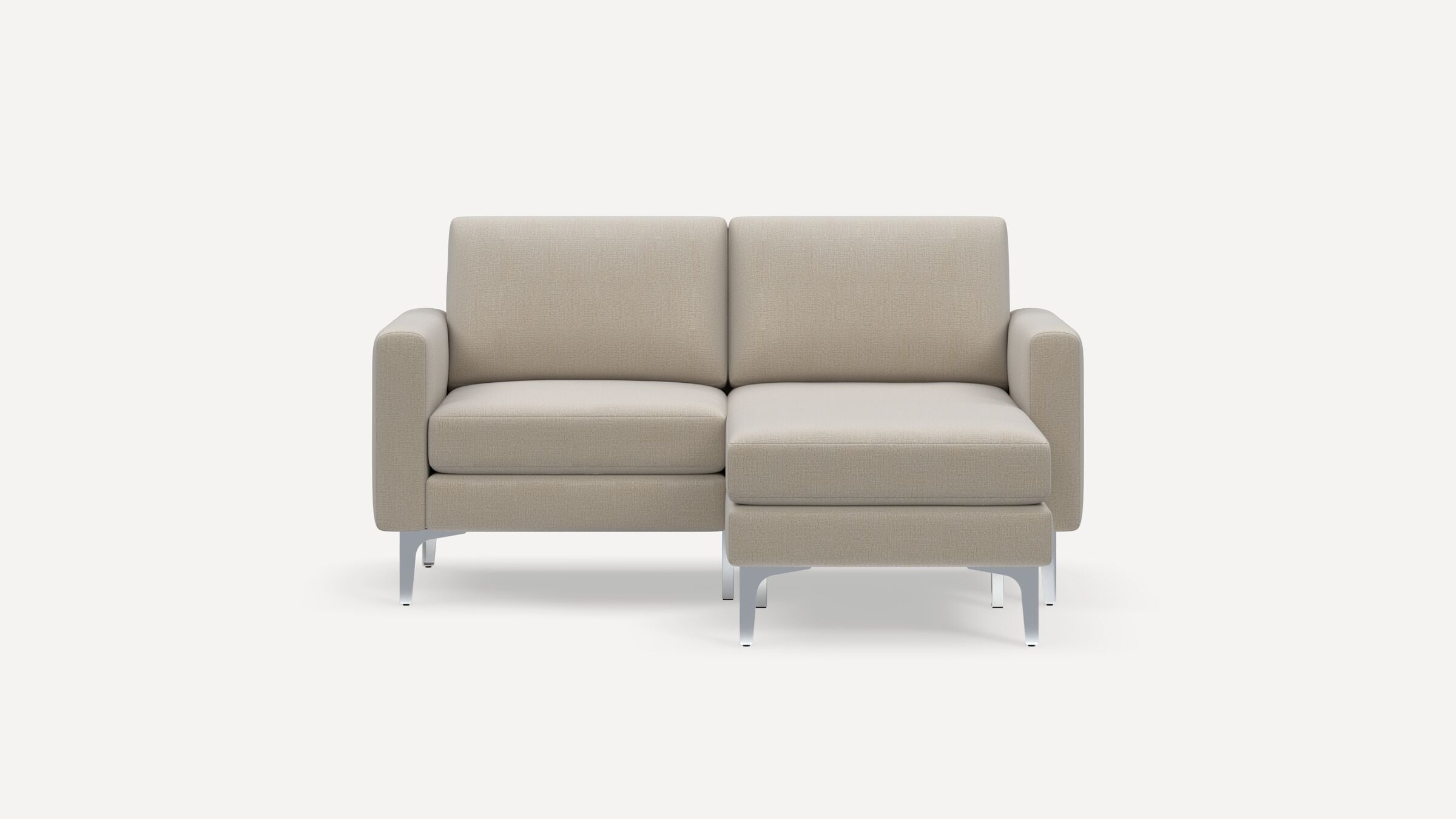 Nomad Loveseat with Chaise - Georgia Clay - Performance Chenille / Chrome - Metal / Block - Image 0