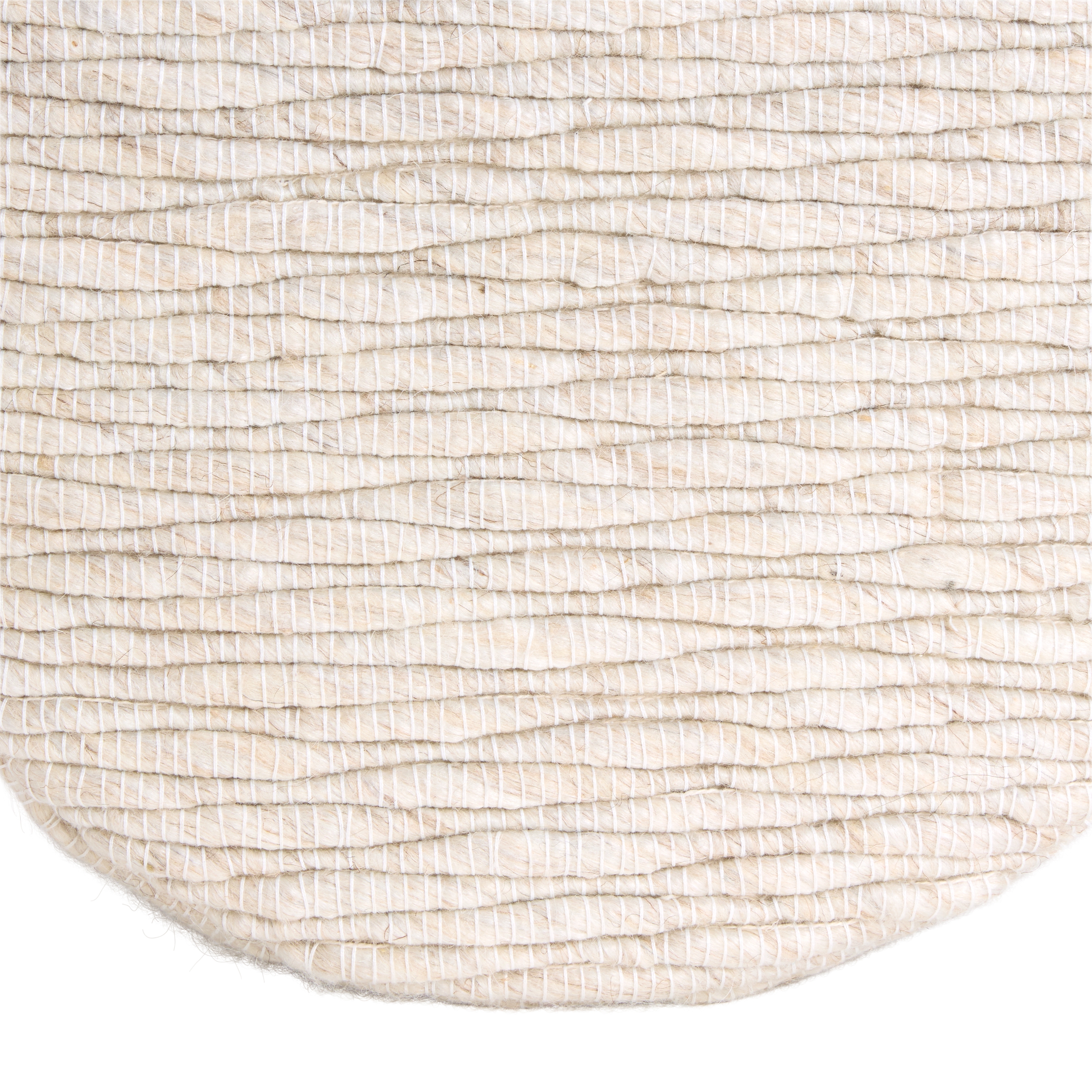 Lavise PNA01 Handmade Solid Cream And White Round Stool (16"x16"x12") - Image 1