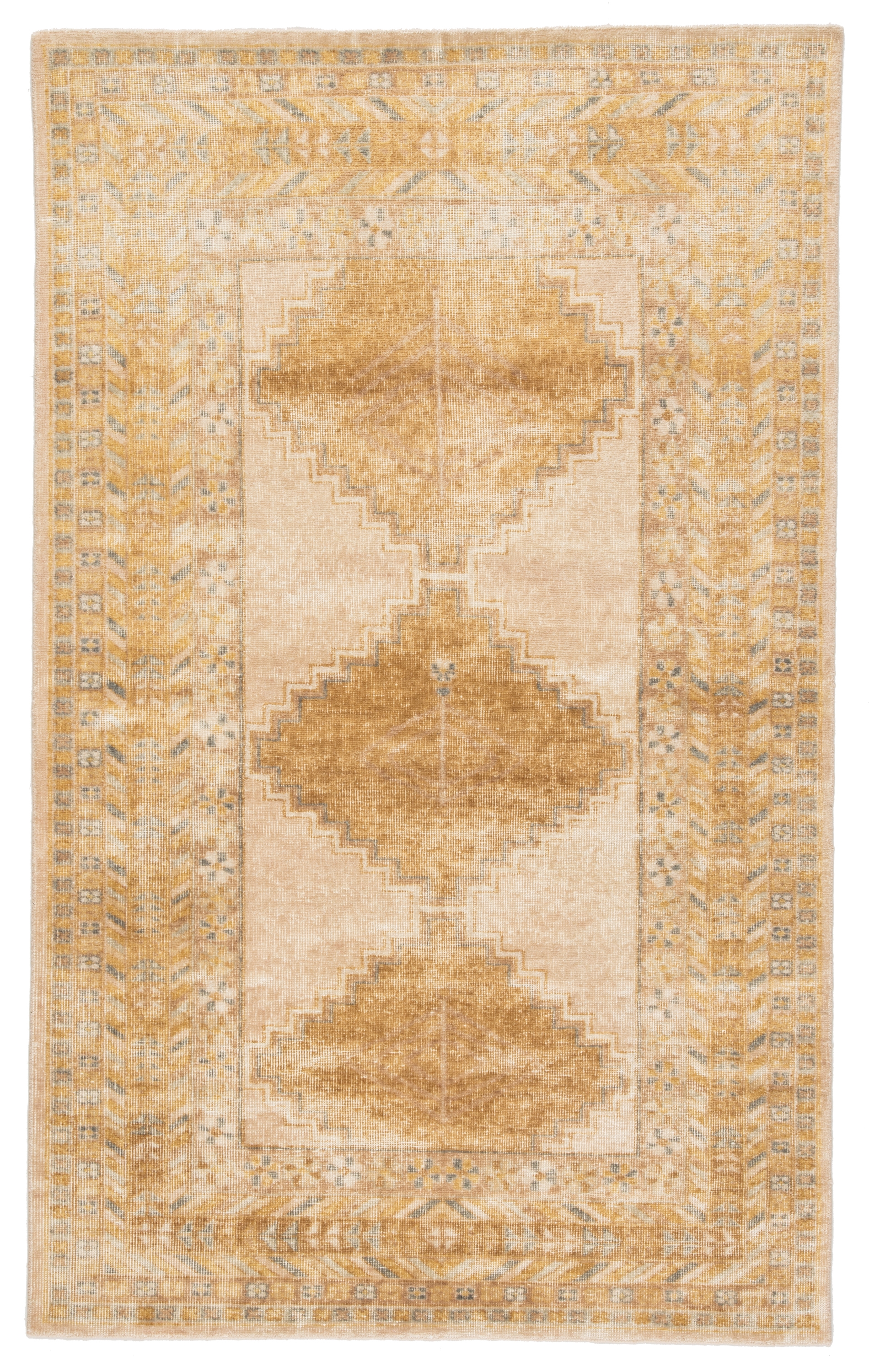 Enfield Hand-Knotted Medallion Gold/ Gray Area Rug (6'X9') - Image 0
