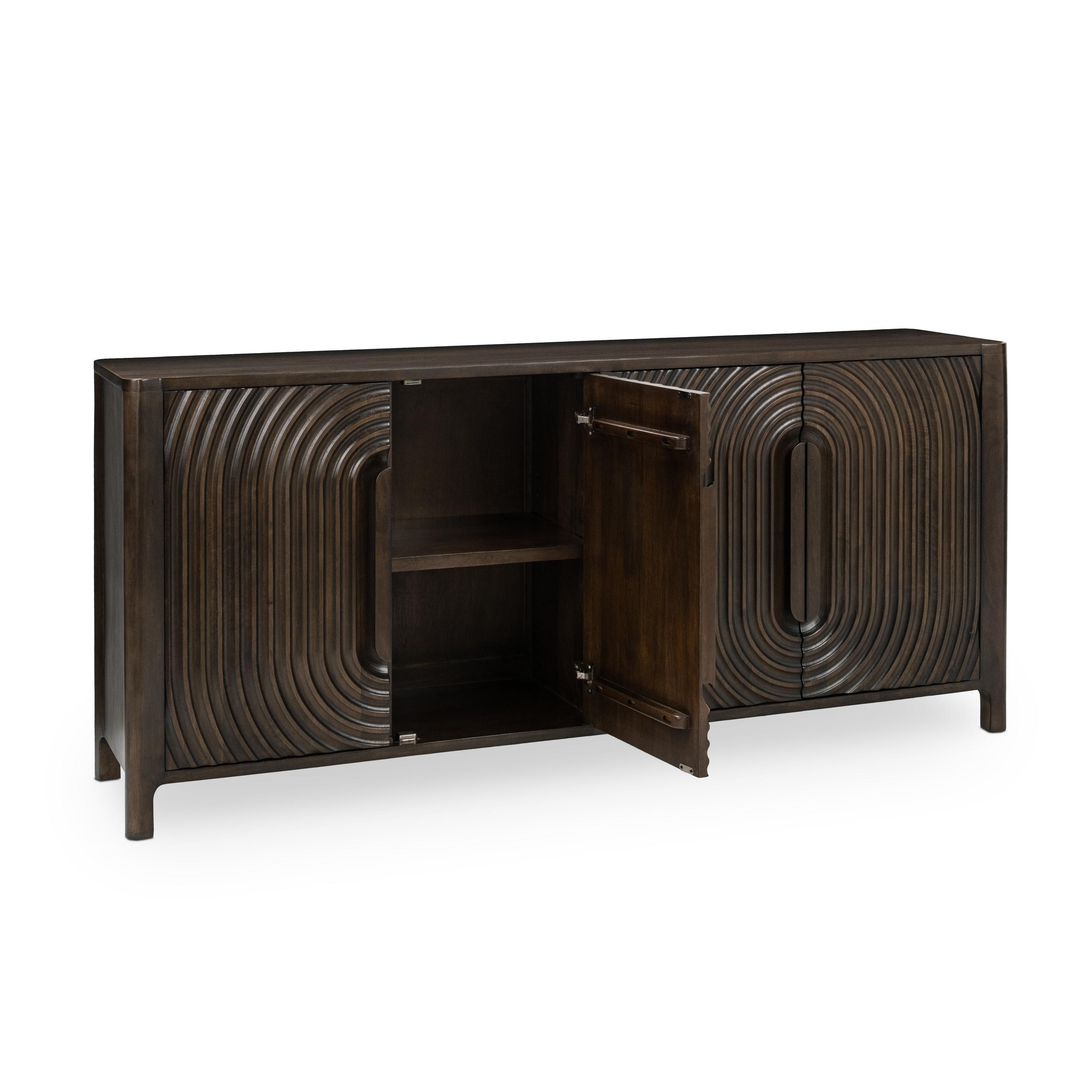Colson Mango Wood 4Dr Cabinet Coffee Brown - Image 2
