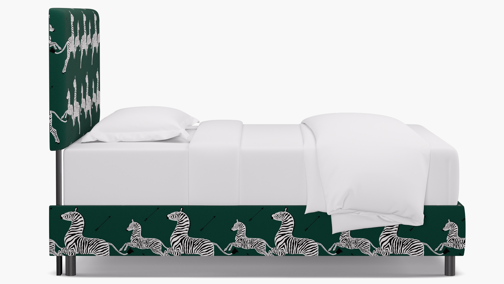 Square Back Bed, Emerald Zebra, Full - Image 2