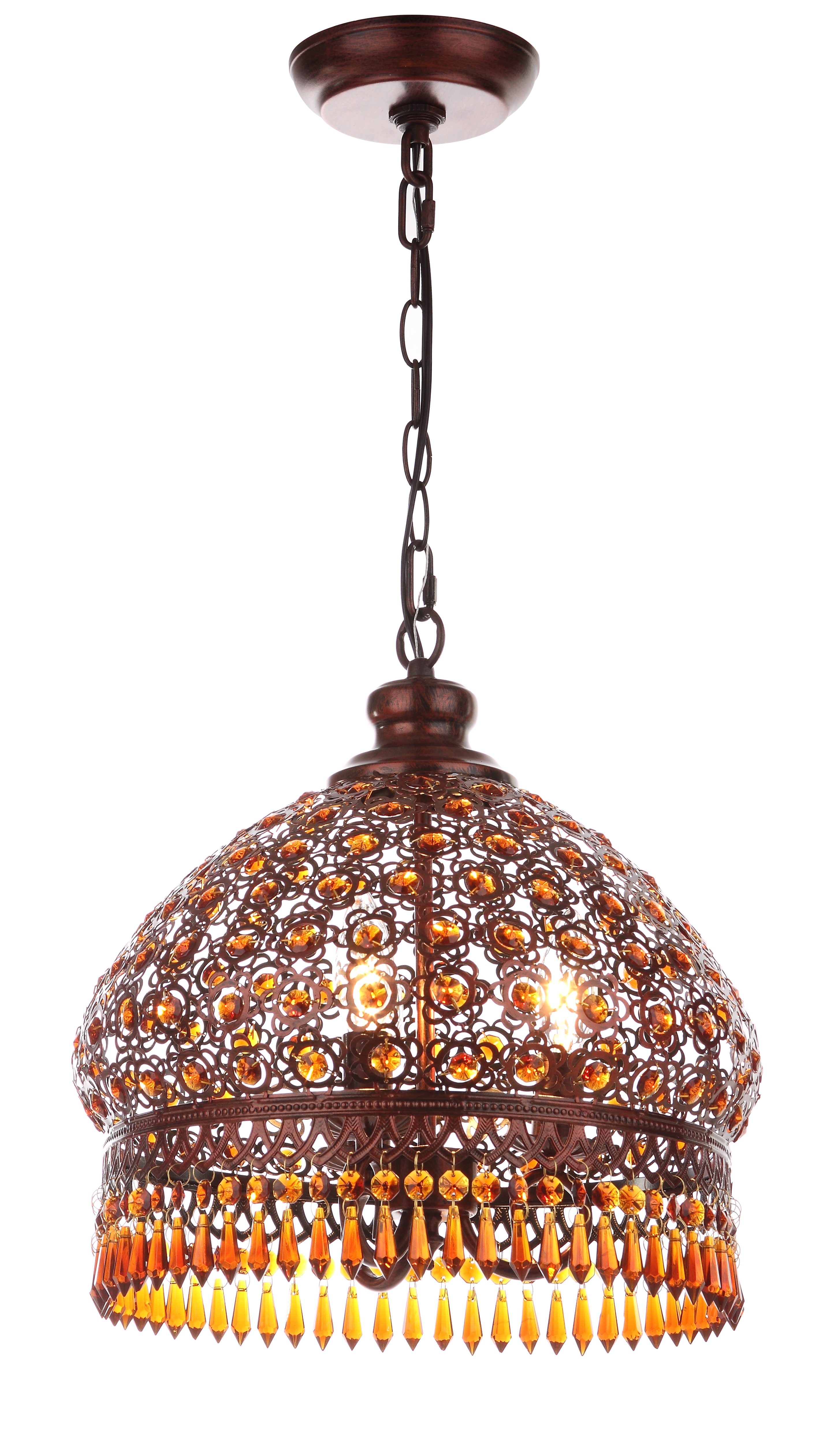 Sultan Jeweled Pendant Lamp - Dark Brown - Image 1