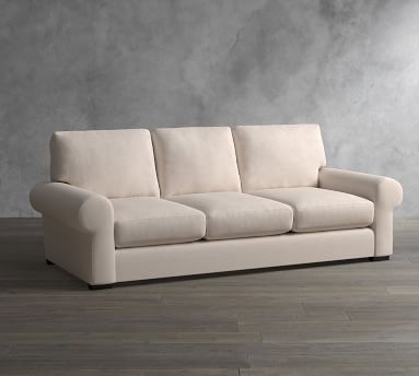 Turner Roll Arm Upholstered Grand Sofa 3X3 107", Down Blend Wrapped Cushions, Performance Boucle Oatmeal - Image 1