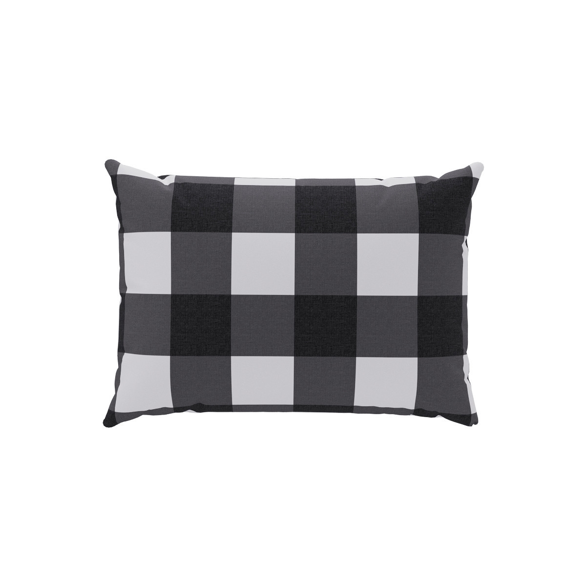 Outdoor Lumbar Pillow | Black Check - Image 0