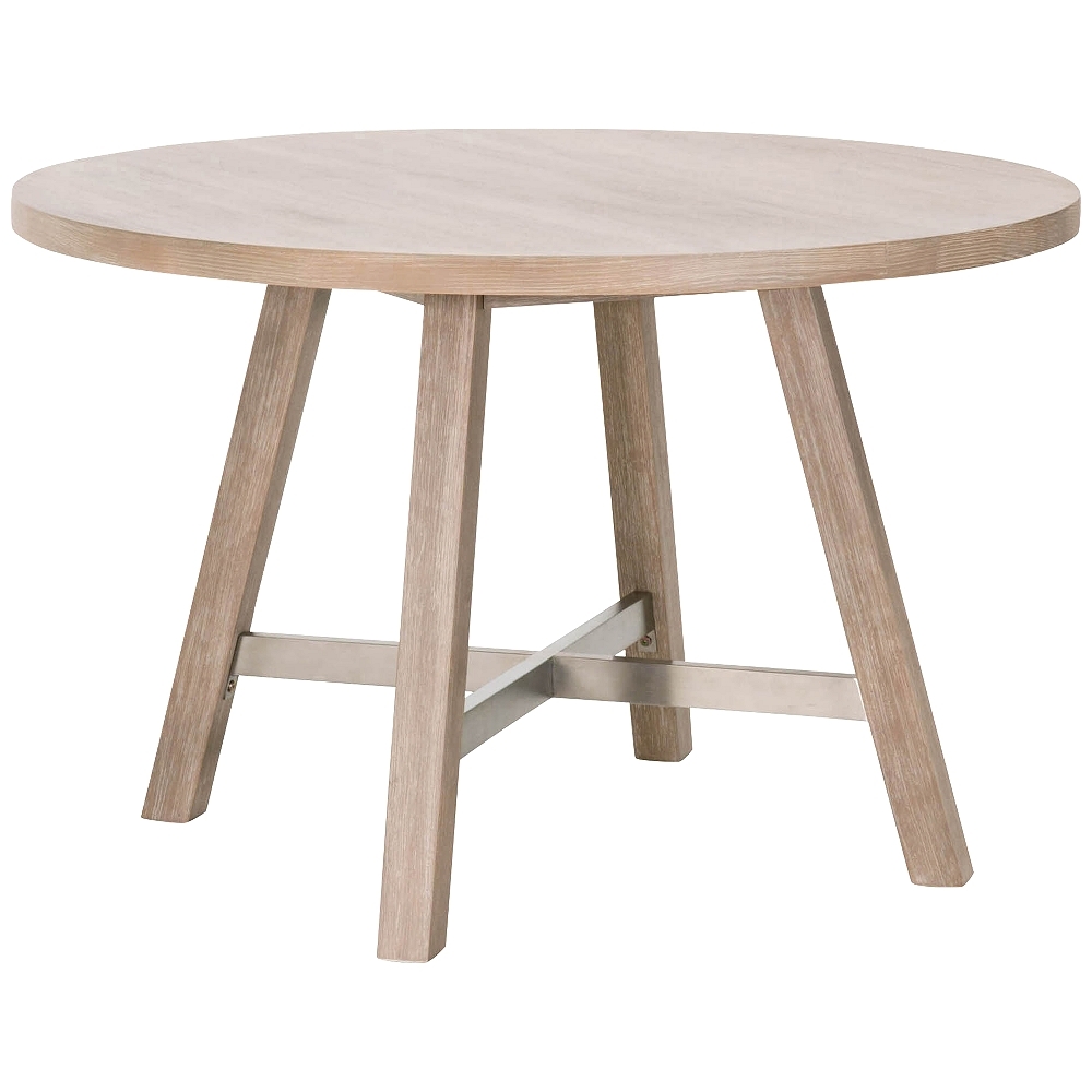 Cross 47 1/4" Wide Natural Wood Grain Round Dining Table - Style # 86P44 - Image 0