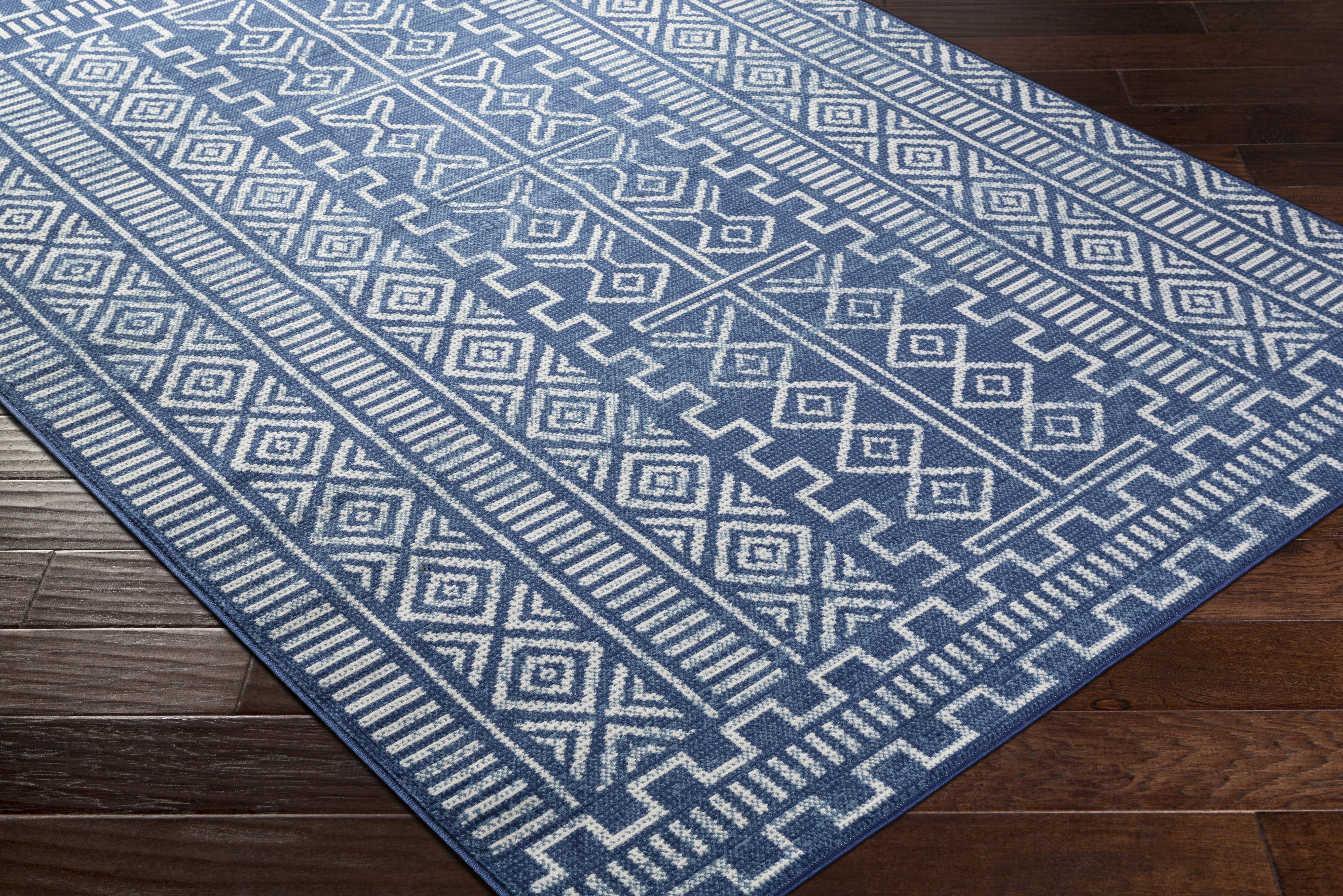 Ustad Blue Indoor 2' x 2'11" Machine Woven Rug - Image 6