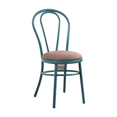 Armless Side Chair (High Backrest)In Fabric And Teal,Set Of 2 - Image 0