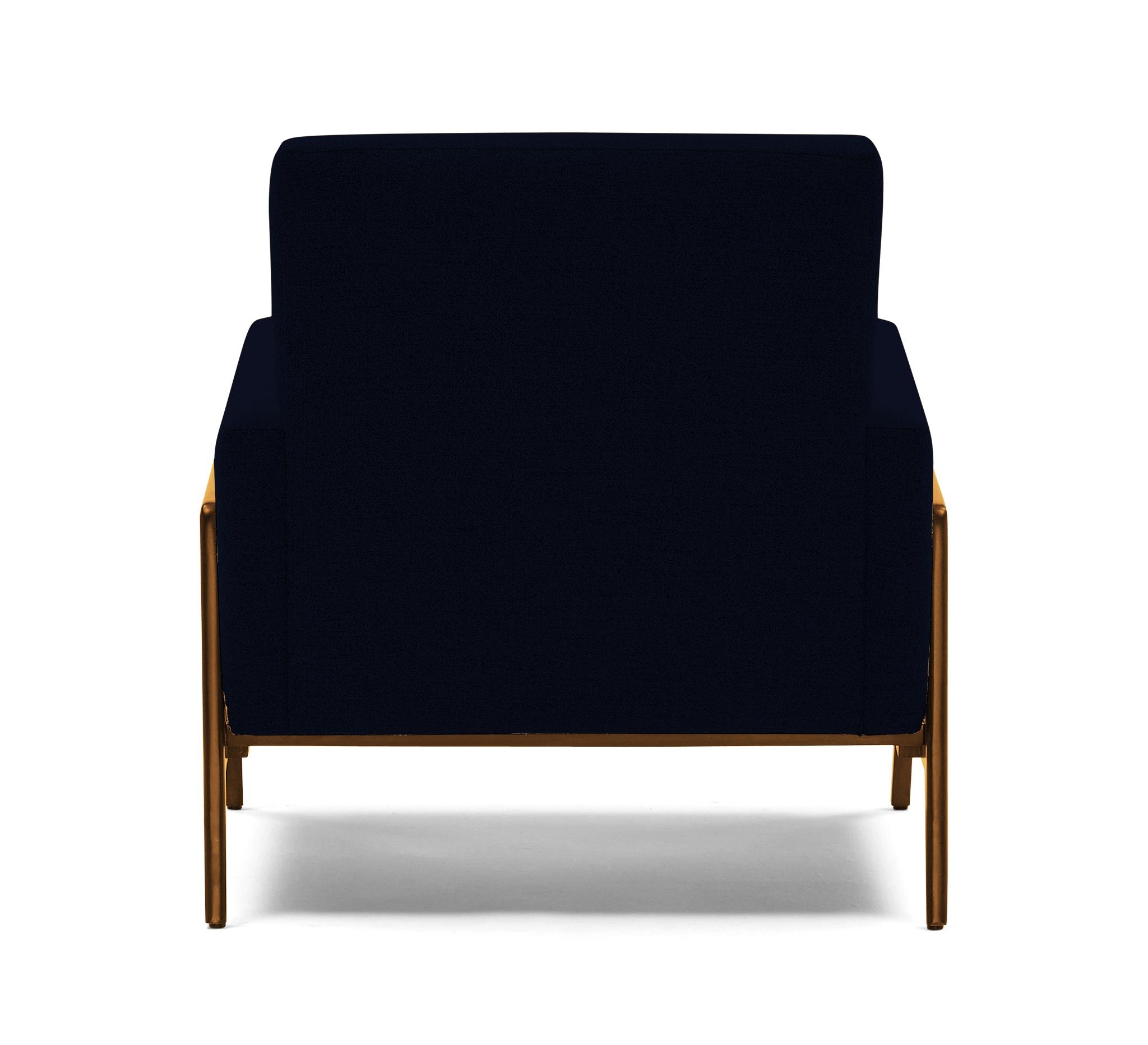 Blue Clyde Mid Century Modern Chair - Bentley Indigo - Mocha - Image 4