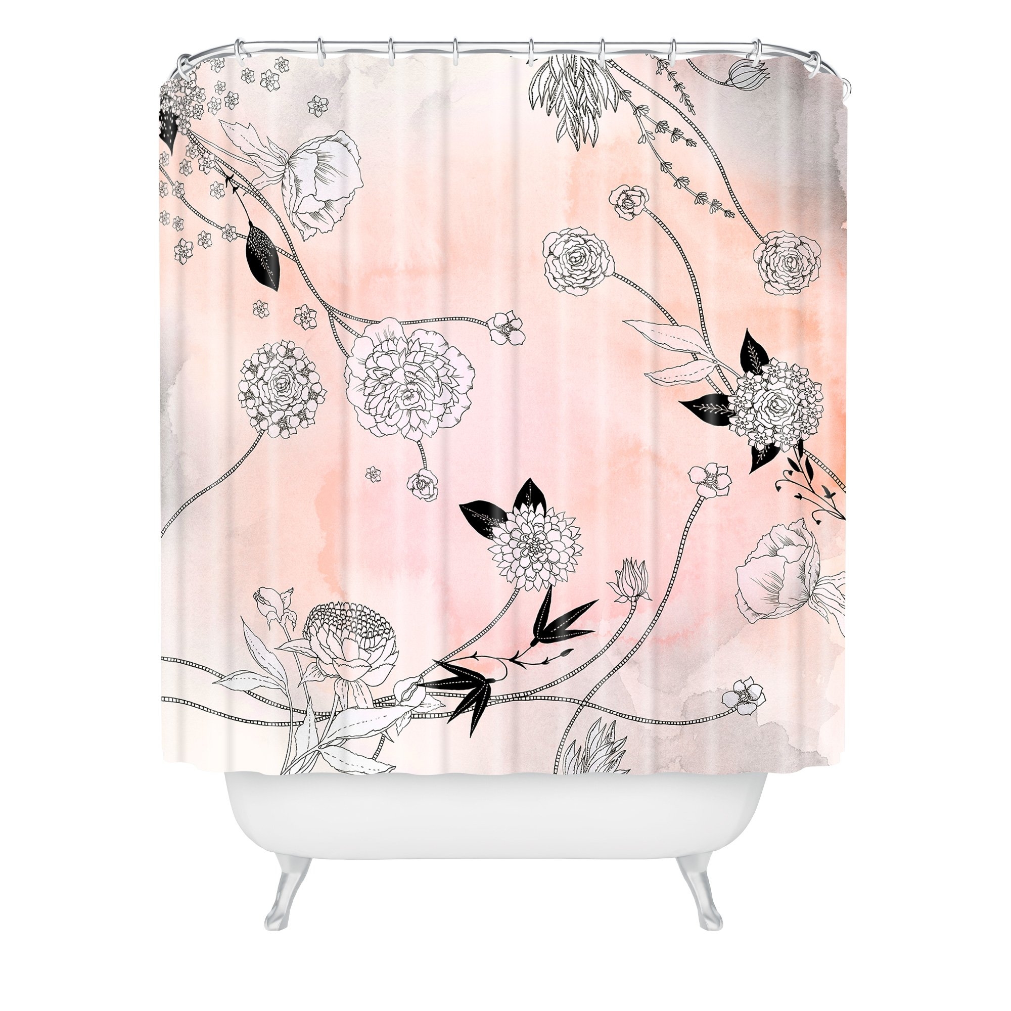 Iveta Abolina Coral Dust Shower Curtain - Standard 71"x74" with Liner and Rings - Image 0