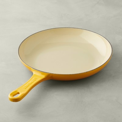 Le Creuset Enameled Cast Iron Shallow Fry Pan, 9 3/4", Nectar - Image 0