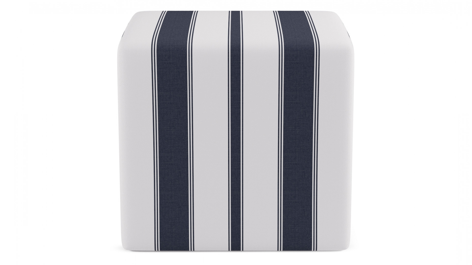 Cube Ottoman | Navy Clarence Stripe - Image 0