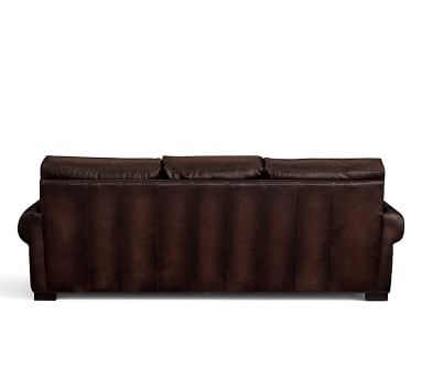 Turner Roll Arm Leather 3-Piece L-Shaped Corner Sectional, Down Blend Wrapped Cushions, Churchfield Camel - Image 4