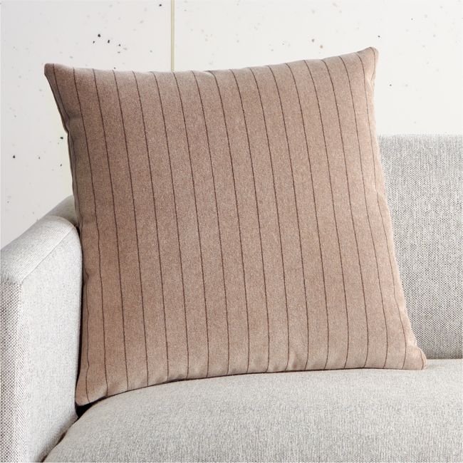 18" Boundary Light Brown Pillow with Feather-Down Insert - Image 0