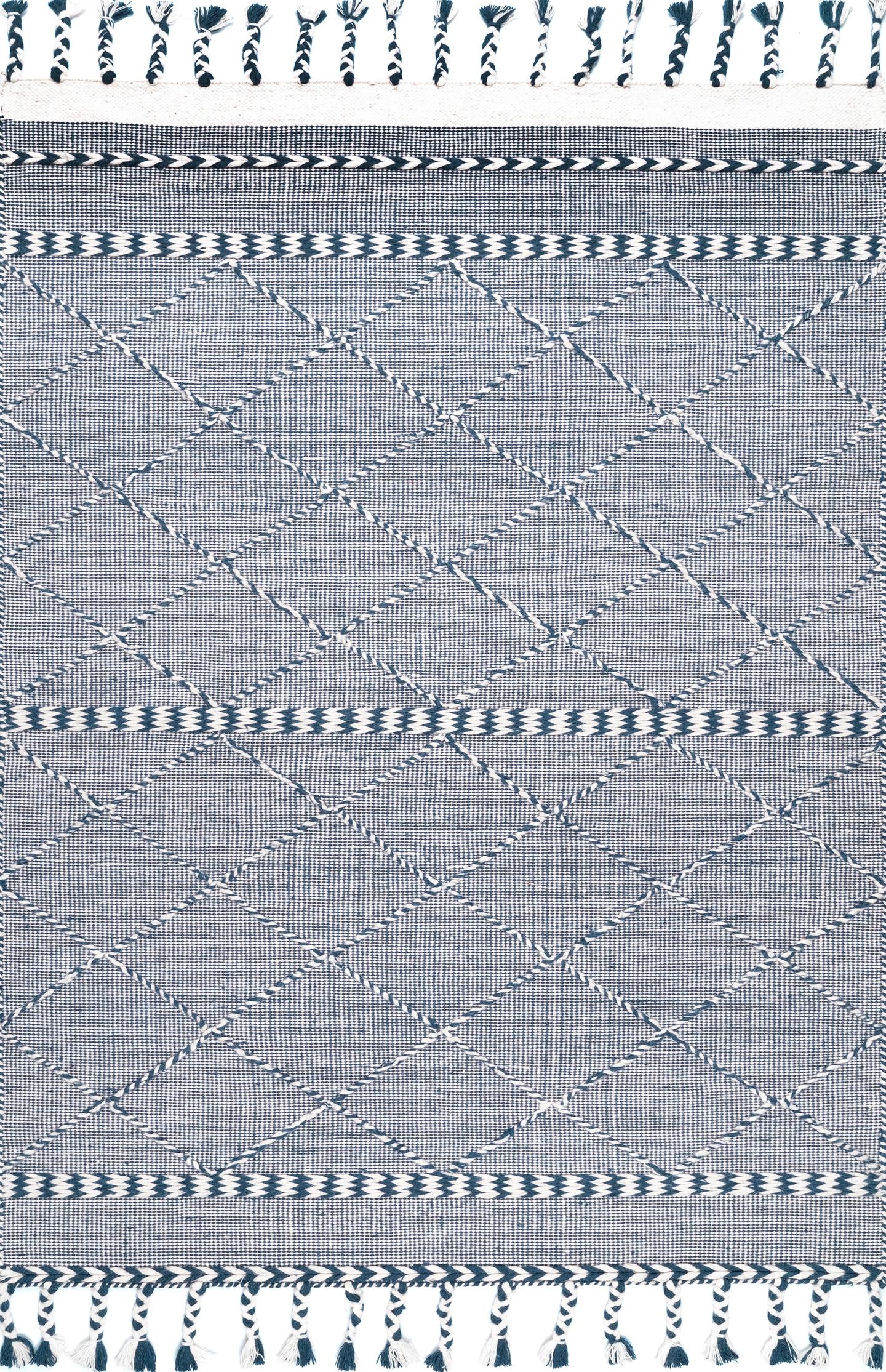 Braided Trellis Jasmine Tassel Area Rug - Image 1