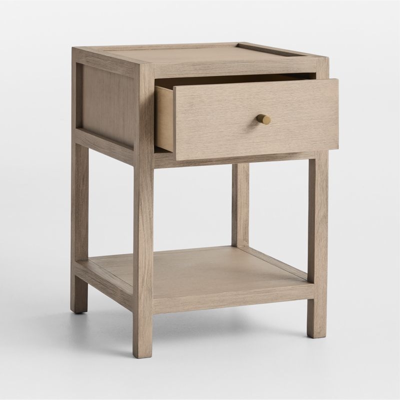 Keane 18" Weathered Natural Solid Wood Narrow Nightstand - Image 3