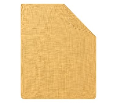 Organic Muslin Baby Blanket, Mustard - Image 0